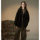 Unisex Jacket Vintage Jacket Loose Black Warrior Coat